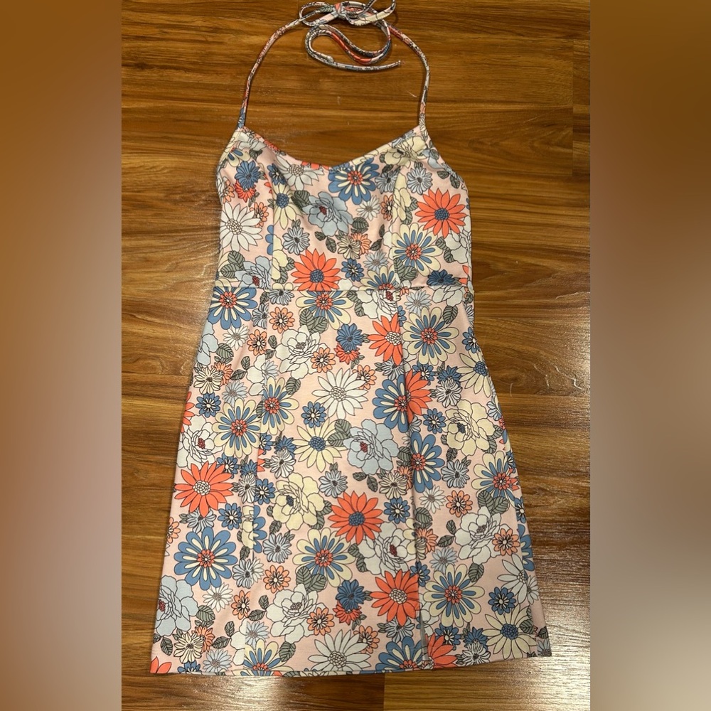 Altar'd State Floral Halter Mini Dress Women’s Size Small